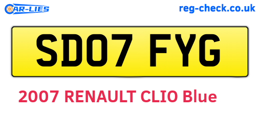 SD07FYG are the vehicle registration plates.