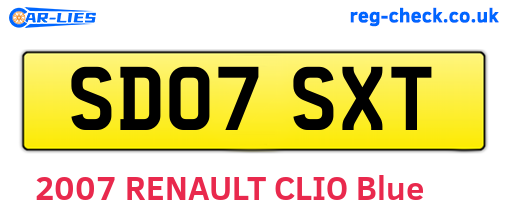 SD07SXT are the vehicle registration plates.