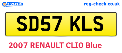 SD57KLS are the vehicle registration plates.