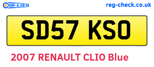 SD57KSO are the vehicle registration plates.