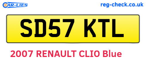 SD57KTL are the vehicle registration plates.
