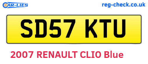 SD57KTU are the vehicle registration plates.