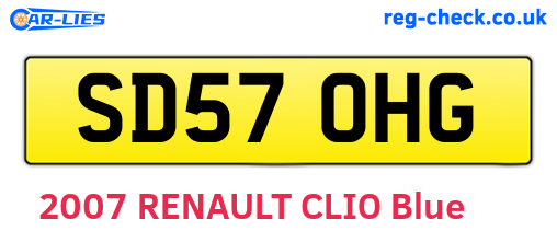 SD57OHG are the vehicle registration plates.