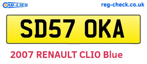 SD57OKA are the vehicle registration plates.