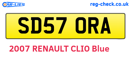 SD57ORA are the vehicle registration plates.