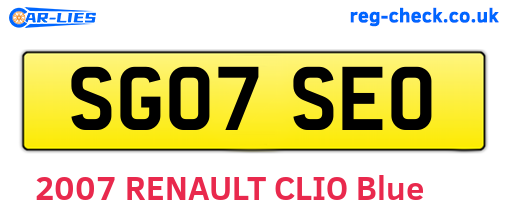 SG07SEO are the vehicle registration plates.
