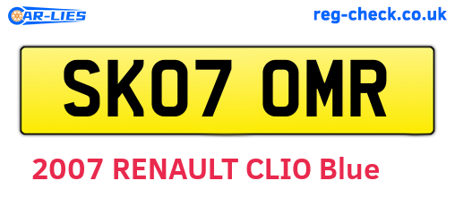 SK07OMR are the vehicle registration plates.