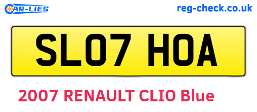 SL07HOA are the vehicle registration plates.