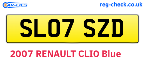 SL07SZD are the vehicle registration plates.