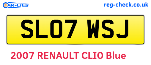 SL07WSJ are the vehicle registration plates.