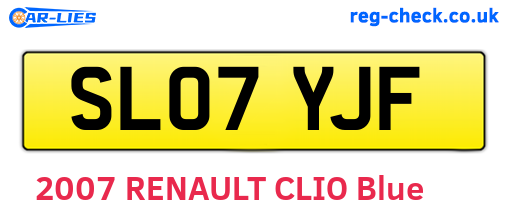 SL07YJF are the vehicle registration plates.