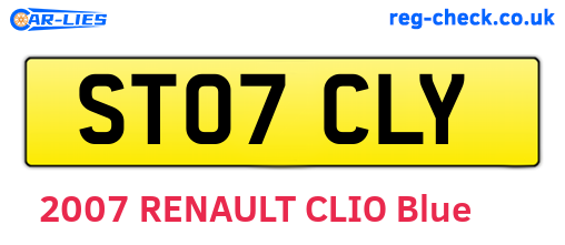 ST07CLY are the vehicle registration plates.