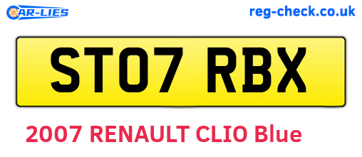 ST07RBX are the vehicle registration plates.