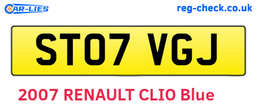 ST07VGJ are the vehicle registration plates.