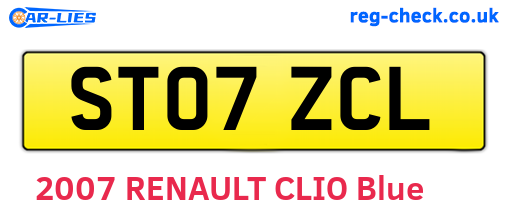 ST07ZCL are the vehicle registration plates.