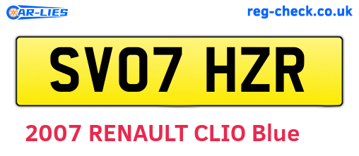 SV07HZR are the vehicle registration plates.