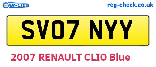 SV07NYY are the vehicle registration plates.