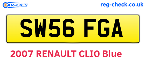 SW56FGA are the vehicle registration plates.