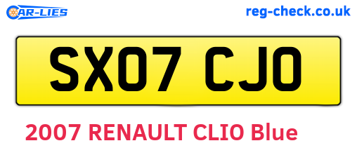 SX07CJO are the vehicle registration plates.