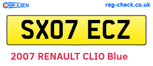SX07ECZ are the vehicle registration plates.