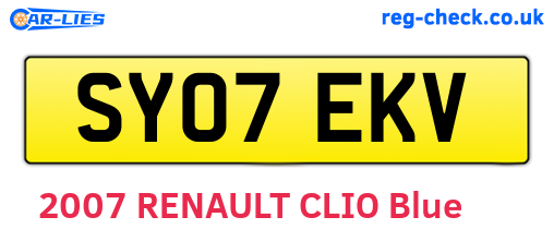 SY07EKV are the vehicle registration plates.