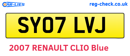 SY07LVJ are the vehicle registration plates.