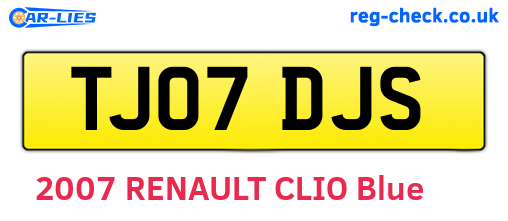 TJ07DJS are the vehicle registration plates.