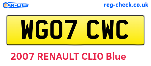 WG07CWC are the vehicle registration plates.