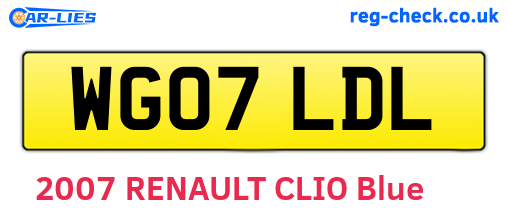 WG07LDL are the vehicle registration plates.
