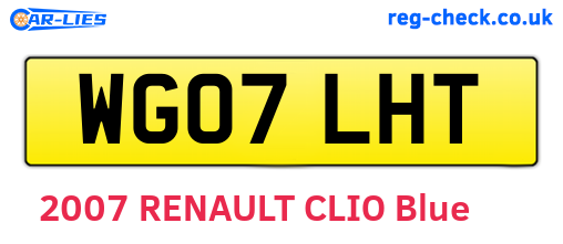 WG07LHT are the vehicle registration plates.