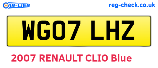 WG07LHZ are the vehicle registration plates.
