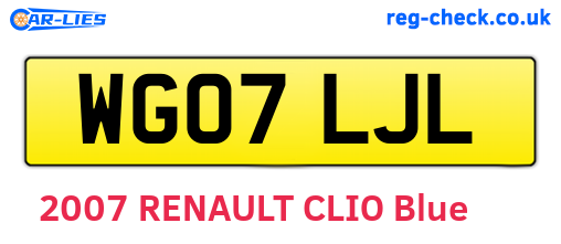 WG07LJL are the vehicle registration plates.