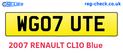 WG07UTE are the vehicle registration plates.