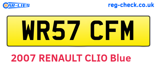 WR57CFM are the vehicle registration plates.