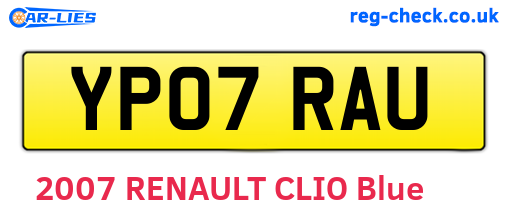 YP07RAU are the vehicle registration plates.