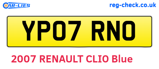 YP07RNO are the vehicle registration plates.