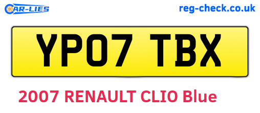 YP07TBX are the vehicle registration plates.