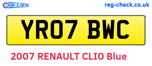 YR07BWC are the vehicle registration plates.