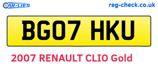 BG07HKU are the vehicle registration plates.