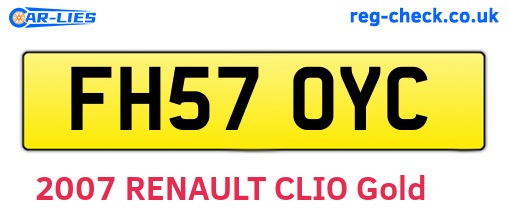 FH57OYC are the vehicle registration plates.