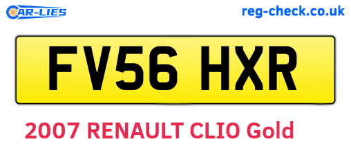 FV56HXR are the vehicle registration plates.