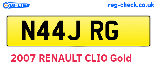N44JRG are the vehicle registration plates.