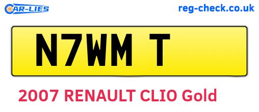 N7WMT are the vehicle registration plates.