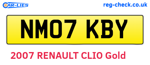 NM07KBY are the vehicle registration plates.