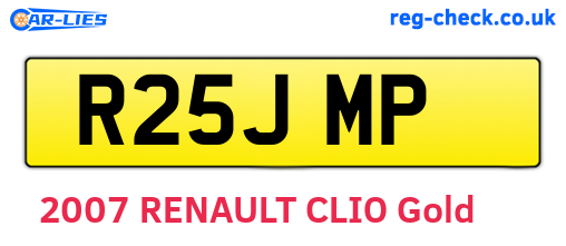 R25JMP are the vehicle registration plates.