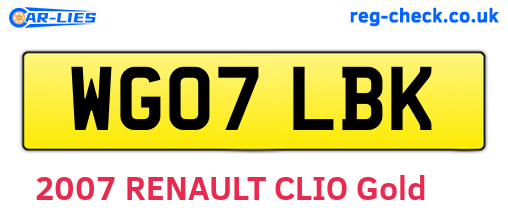 WG07LBK are the vehicle registration plates.