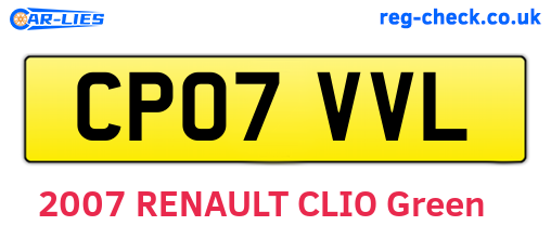 CP07VVL are the vehicle registration plates.