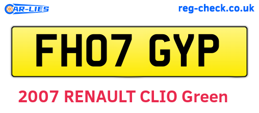 FH07GYP are the vehicle registration plates.