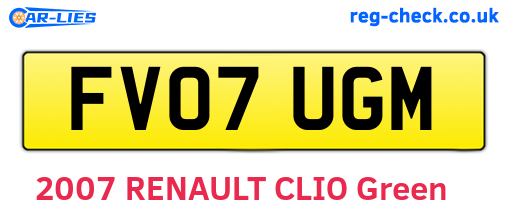 FV07UGM are the vehicle registration plates.