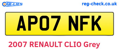 AP07NFK are the vehicle registration plates.